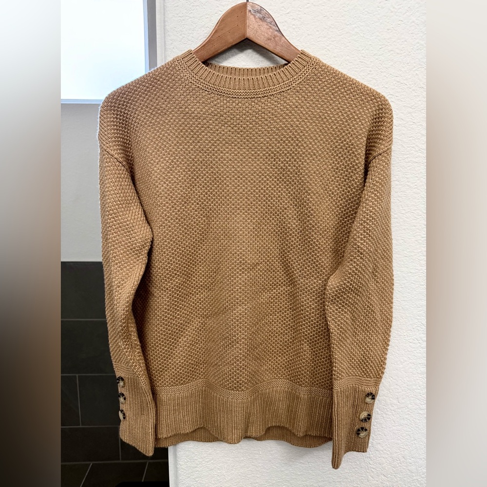 SFERRA Sweater - Women’s European Brand Long Sleeve Tan Knitted Sweater - Small